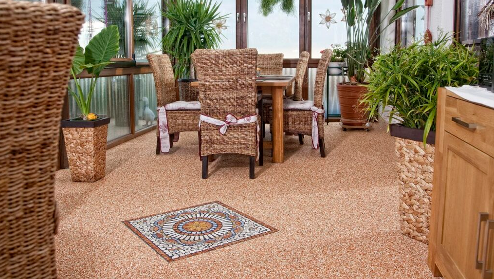 mozaika kamień dywan żywica taras